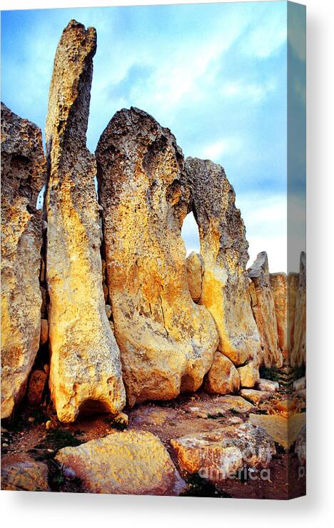 Malta Canvas Print featuring the photograph Temples of Hagar Qin by Thomas R Fletcher