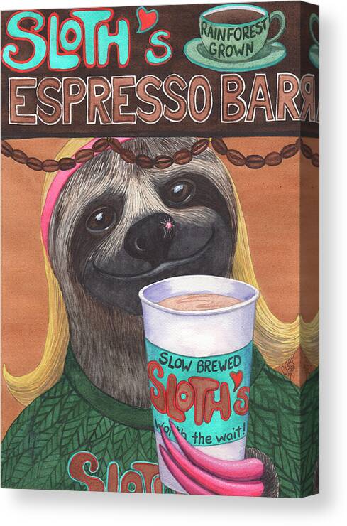 Coffee Canvas Print featuring the painting The Barista by Catherine G McElroy
