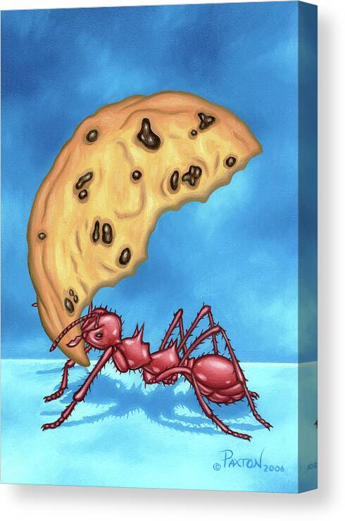 Canvas Print featuring the painting The Cookie Cutter Ant by Paxton Mobley