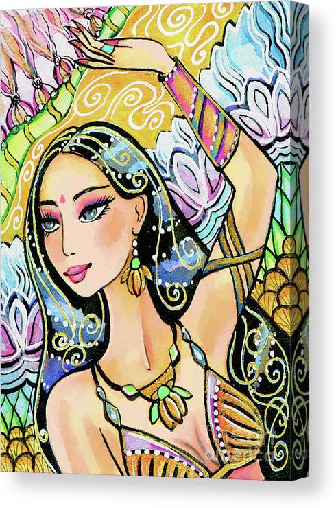 Belly Dancer Canvas Print featuring the painting The Dance of Daksha by Eva Campbell