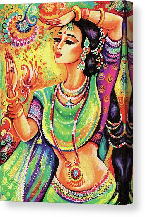 Indian Dancer Canvas Print featuring the painting The Dance of Tara by Eva Campbell