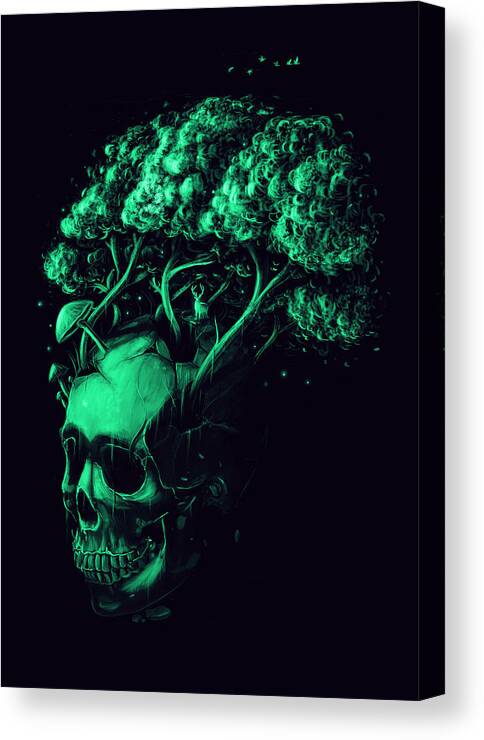 Skull Canvas Print featuring the digital art The End Is the Beginning by Nicebleed 