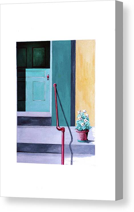 Casein Canvas Print featuring the painting The Entrance. by Daniele Zambardi