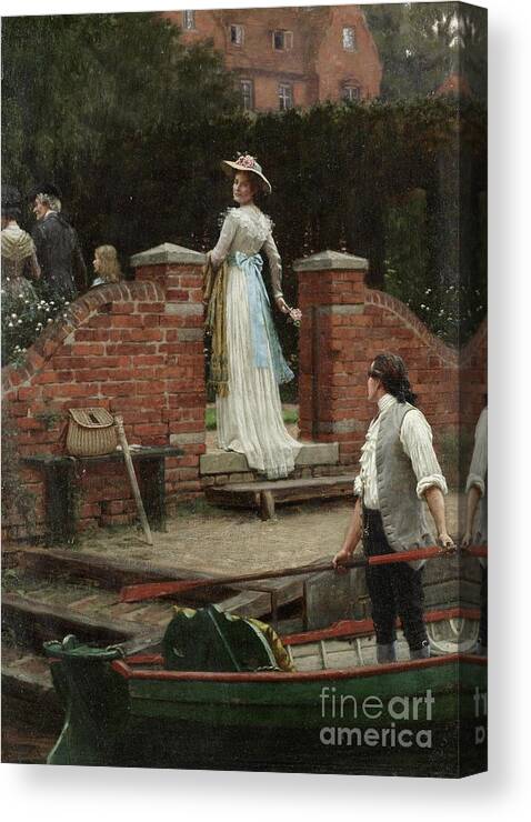 Edmund Blair Leighton - The Glance That Enchants Canvas Print featuring the painting The Glance that Enchants by MotionAge Designs