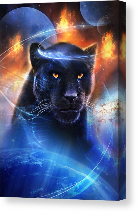 Panther Canvas Print featuring the painting The Great Feline by Philip Straub