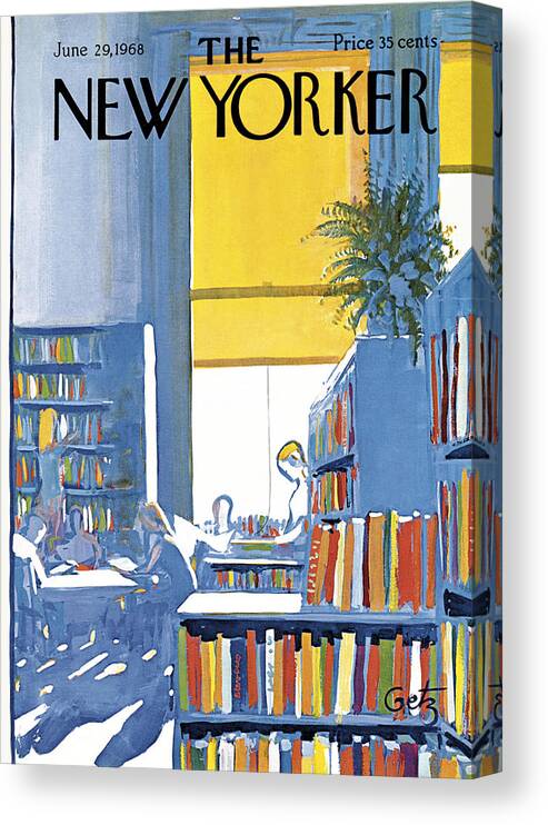 Books Canvas Print featuring the painting New Yorker June 29th 1968 by Arthur Getz