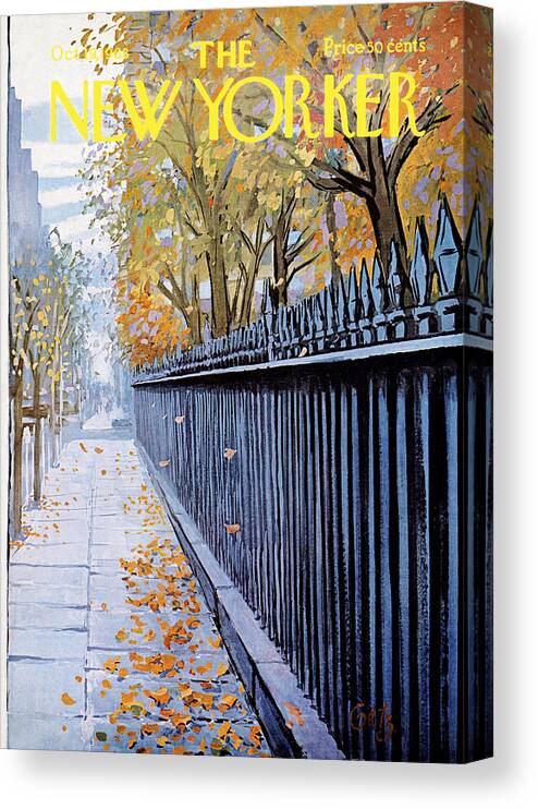 Season Canvas Print featuring the painting New Yorker October 19, 1968 by Arthur Getz
