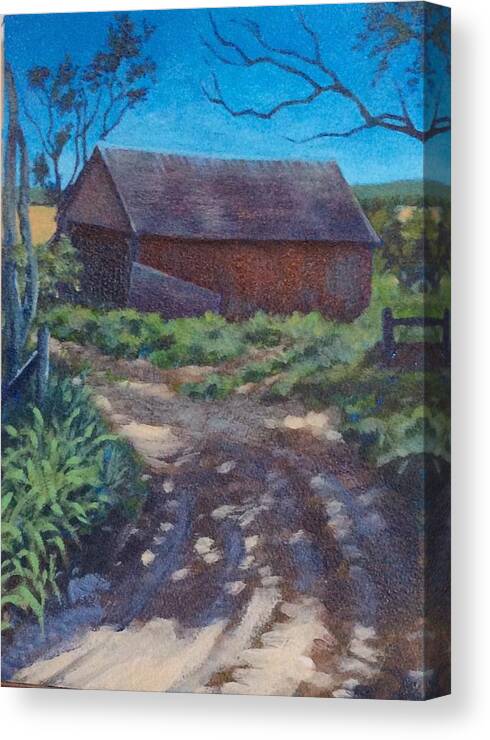 Landscape Canvas Print featuring the painting The Old Homestead by Sharon Cromwell