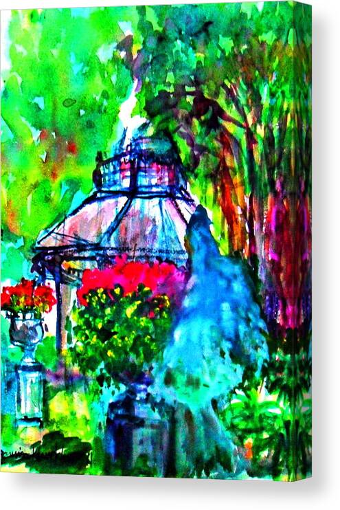  Canvas Print featuring the painting The park by Wanvisa Klawklean
