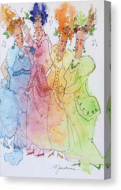 Singers Canvas Print featuring the painting The Quartet by Marilyn Jacobson