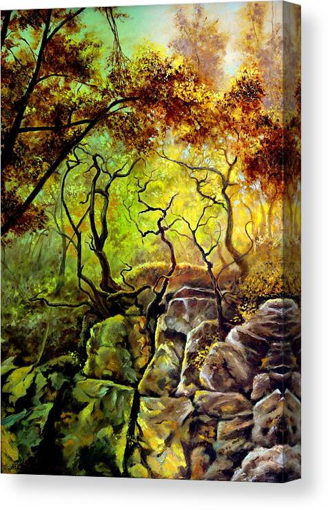 Henryk Canvas Print featuring the painting The Rocks in Starachowice by Henryk Gorecki
