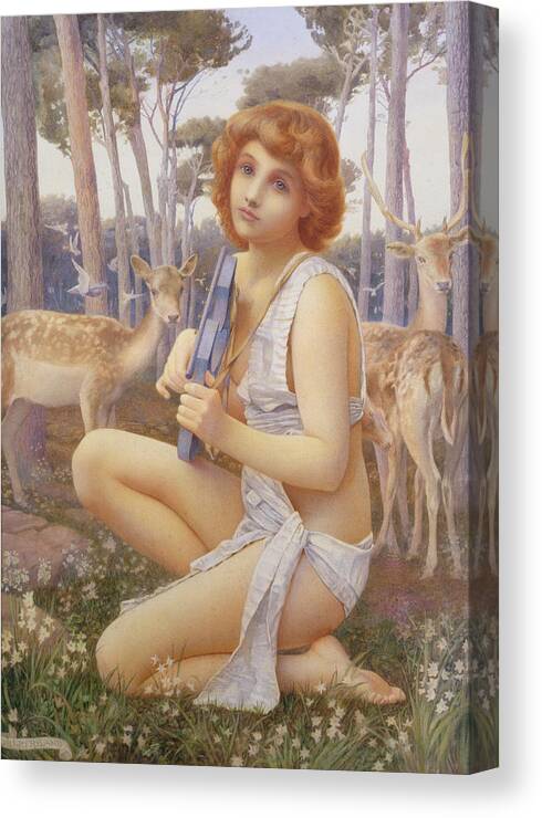 Orpheus Canvas Print featuring the painting The Young Orpheus by Henry Ryland