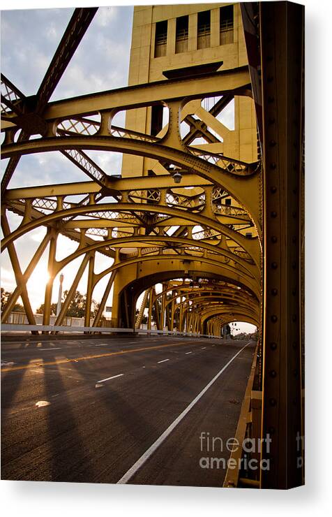 Sacramento Canvas Print featuring the photograph Tower Bridge by Ana V Ramirez