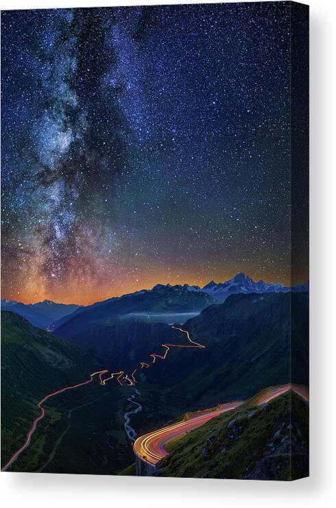 Mountains Canvas Print featuring the photograph Transience and Eternity by Ralf Rohner