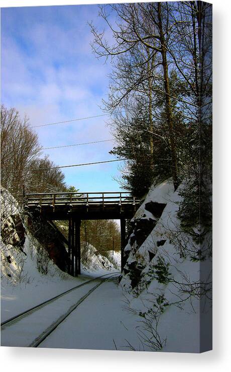 Snow Canvas Print featuring the photograph Trestle by Paul Wash