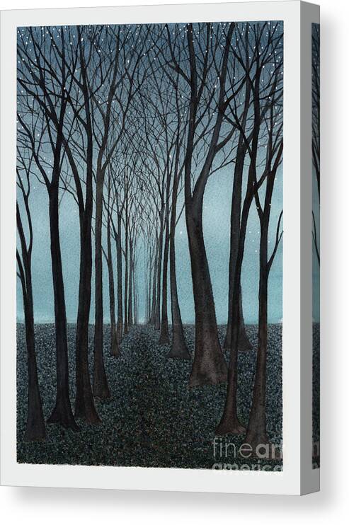 Fantasy Canvas Print featuring the painting Twilight Forest by Hilda Wagner