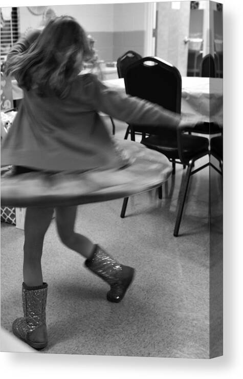 Girl Twirling Canvas Print featuring the photograph Twirling Girl by Mary Hahn Ward