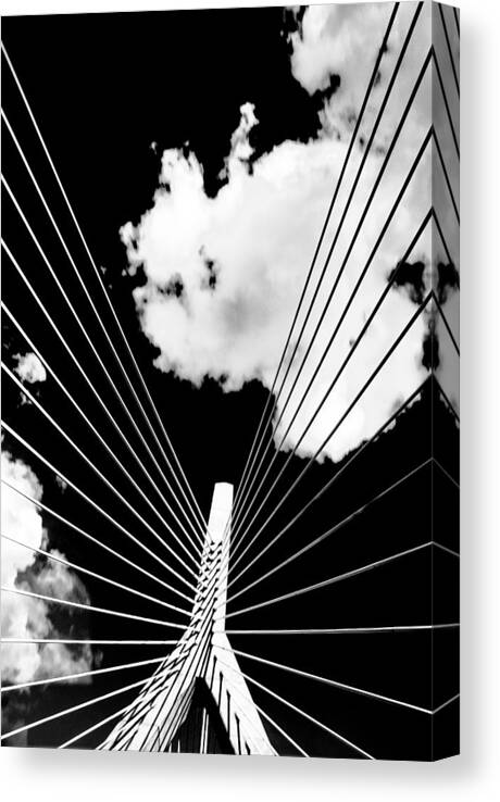 Andrew Kubica Canvas Print featuring the photograph Underneath the Zakim by Andrew Kubica