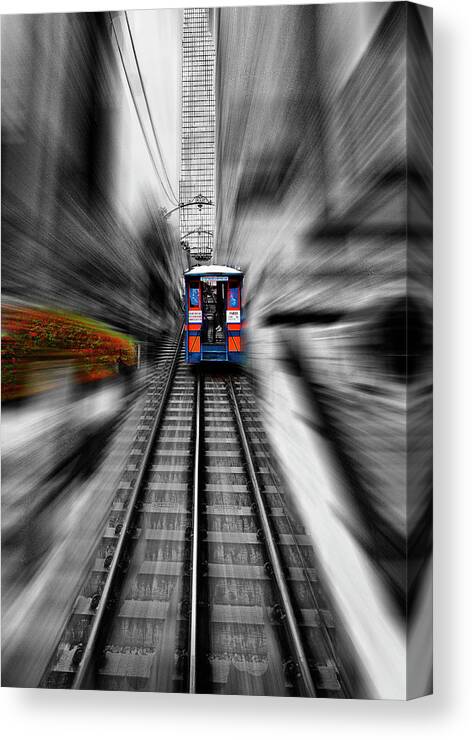 Railway Canvas Print featuring the photograph Up Angel's Flight by Joseph Hollingsworth