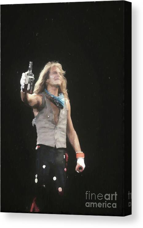 Heavy Metal Canvas Print featuring the painting Van Halen David Lee Roth Painting by Concert Photos