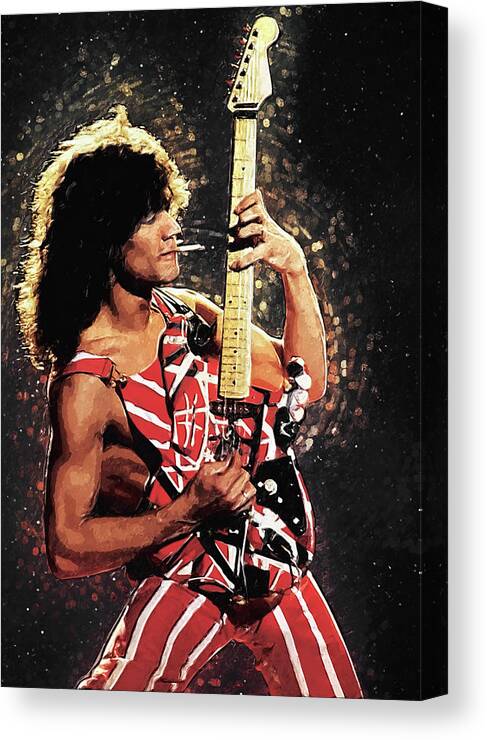 Eddie Van Halen Canvas Print featuring the digital art Van Halen by Zapista OU