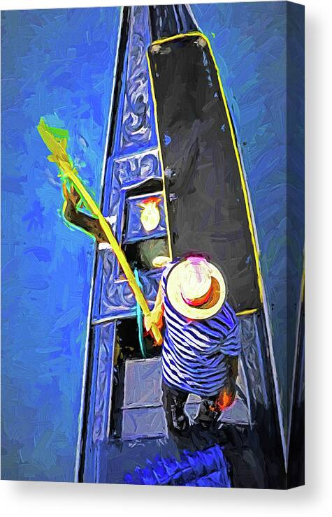 Italy Canvas Print featuring the digital art Venice Gondola Series #4 by Dennis Cox