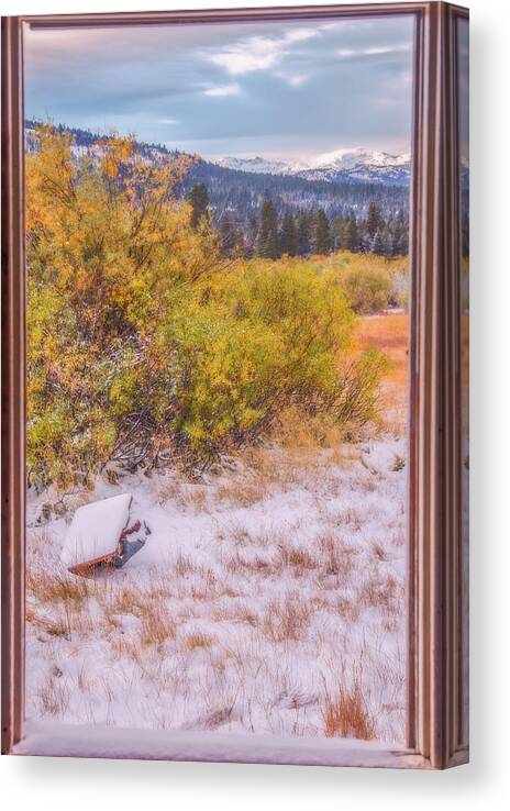 Landscape Canvas Print featuring the photograph View Out of a Broken Window by Marc Crumpler