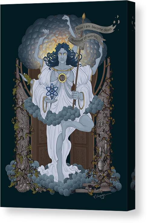 Nuclear Canvas Print featuring the digital art Vishnu - Nuclear by FireFlux Studios