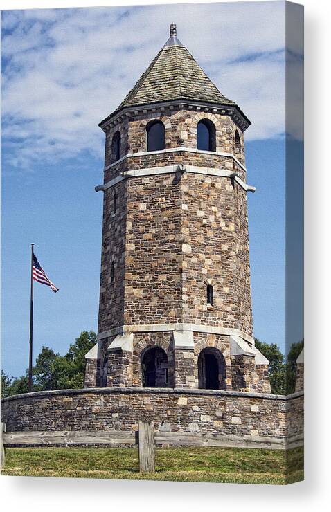 Conncecticut Canvas Print featuring the photograph War Memorial Tower Vernon Connecticut by Phil Cardamone