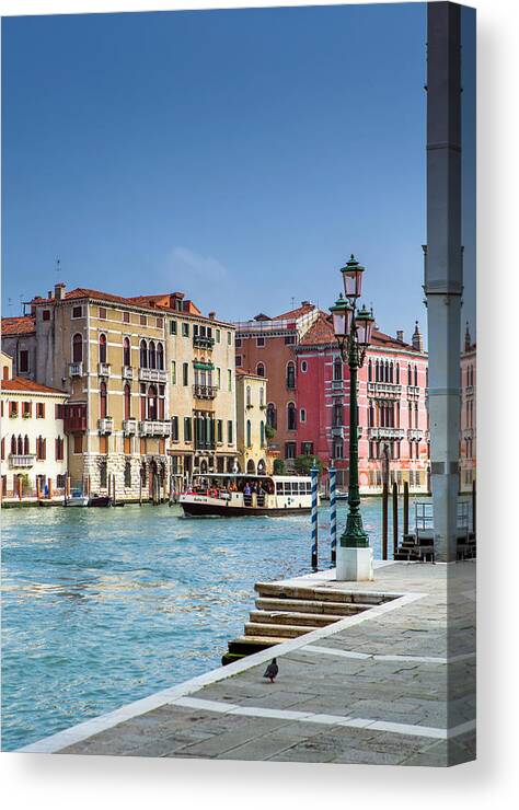 Venice Canvas Print featuring the photograph Water Taxi Grand Canal Venice by Maggie Mccall