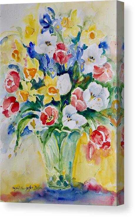 Flowers Canvas Print featuring the painting Watercolor Series No. 265 by Ingrid Dohm