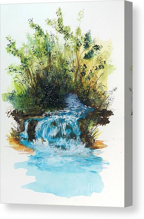 Waterfall Canvas Print featuring the painting Waterfall by David Neace CPX