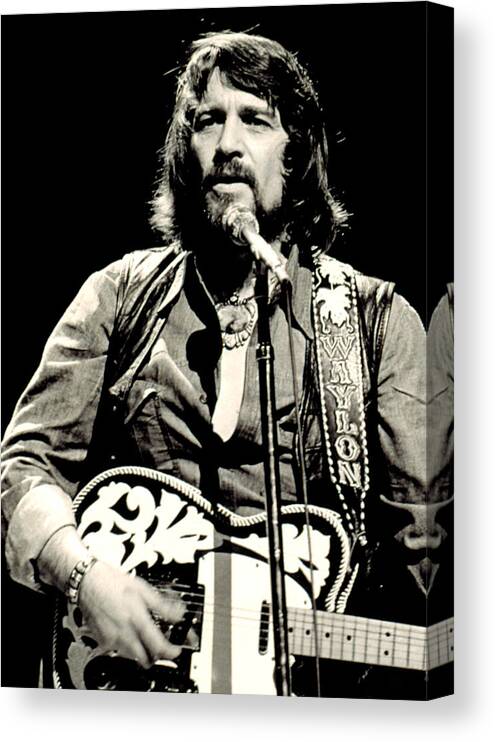 Beard Canvas Print featuring the photograph Waylon Jennings In Concert, C. 1976 by Everett