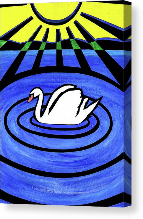 Swan Canvas Print featuring the mixed media White Swan by Roseanne Jones