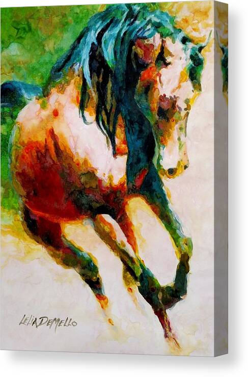 Horse Canvas Print featuring the painting Wild No. 6 by Lelia DeMello