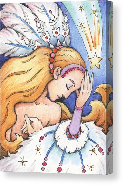 Atc Canvas Print featuring the drawing Winter Starfall by Amy S Turner