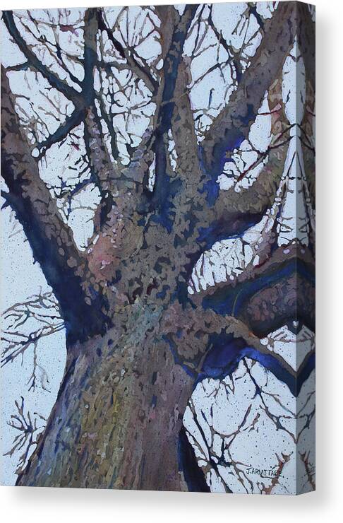Tree Canvas Print featuring the painting Winter Warrior by Jenny Armitage