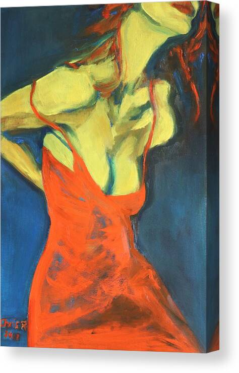 Woman Canvas Print featuring the painting Wonderful Tonight by Christel Roelandt