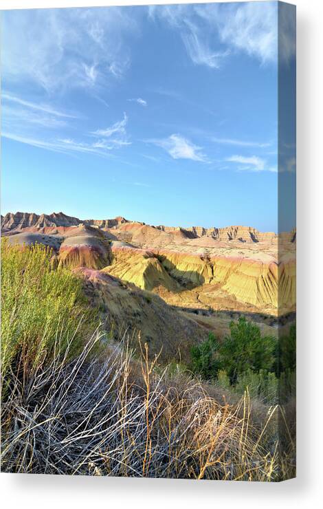 Badlands Canvas Print featuring the photograph Yellow Mounds 5 by Bonfire Photography