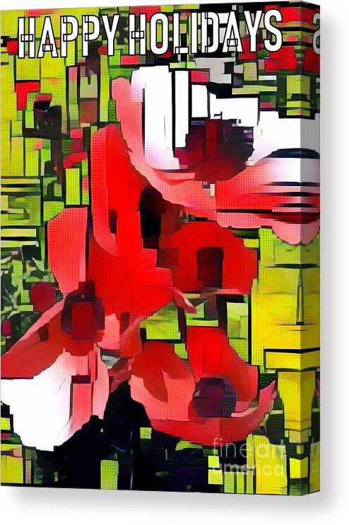 Red And Green Canvas Print featuring the photograph Happy Holidays Red and Green by Jodie Marie Anne Richardson Traugott     aka jm-ART