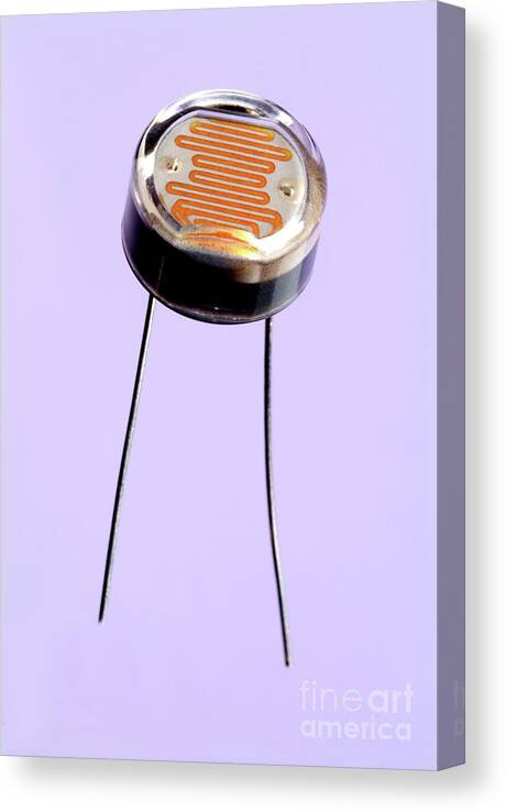 Cadmium Sulphide Canvas Print featuring the photograph Light-dependent Resistor #1 by Martyn F. Chillmaid/science Photo Library