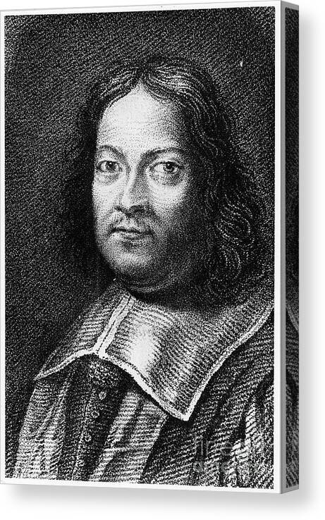 Engraving Canvas Print featuring the drawing Pierre De Fermat, 17th Century French #1 by Print Collector