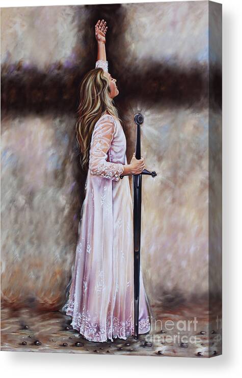 Bride Canvas Print featuring the painting Praise to the Groom #2 by Ilse Kleyn
