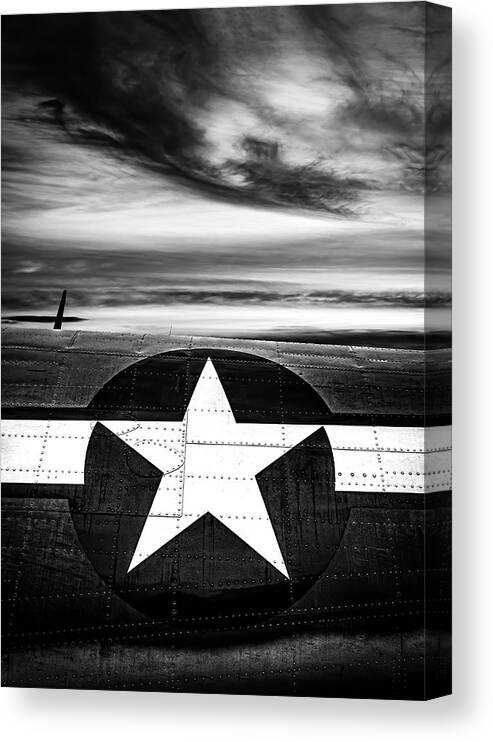 B-24 Canvas Print featuring the photograph Sunset North American B-25 Mitchell #1 by Bob Orsillo