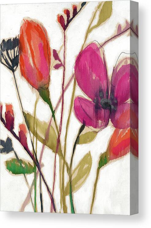Botanical Canvas Print featuring the painting Vivid Arrangement I #1 by Jennifer Goldberger