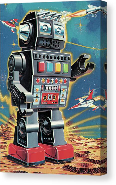 Ai Canvas Print featuring the drawing Robot by CSA Images