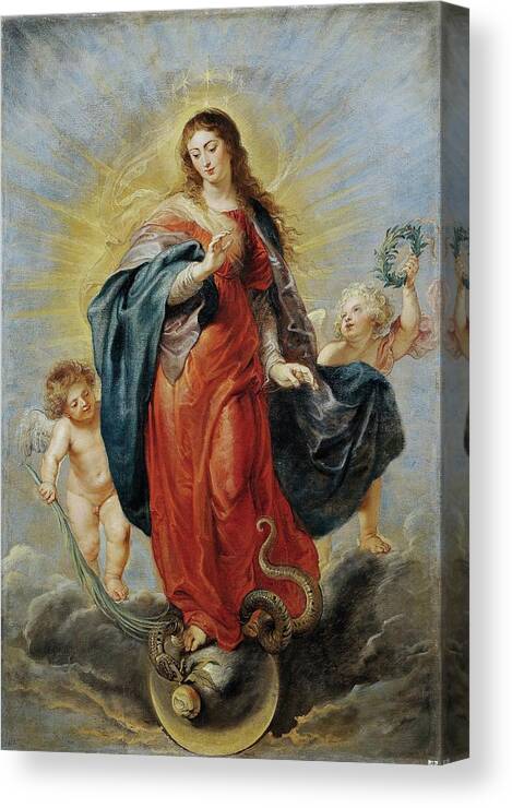 Baroque Canvas Print featuring the painting Immaculate Conception by Peter Paul Rubens