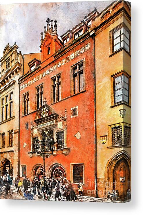 Praga Canvas Print featuring the digital art Praha city art #21 by Justyna Jaszke JBJart