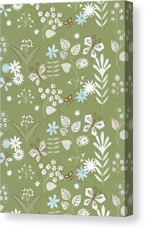 Background Canvas Print featuring the drawing Flower pattern by CSA Images
