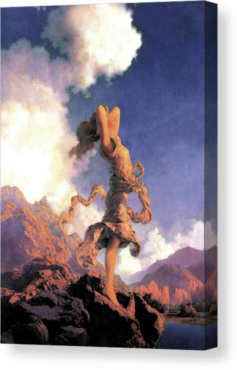 Clouds Canvas Print featuring the painting Ecstasy by Maxfield Parrish